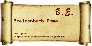Breitenbach Emma névjegykártya